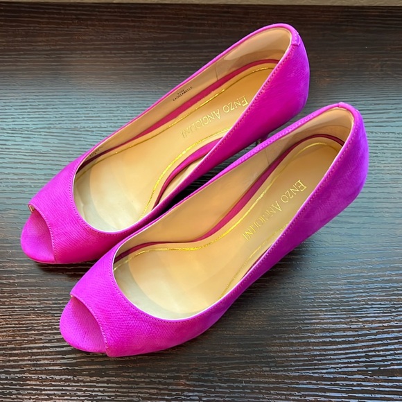 Enzo Angiolini Eagelabelle Pink Open Toe Pumps - Picture 6 of 16